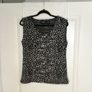The Magic Scarf Company Ladies Pullover Sleeveless Top Black/ Silver Size S-L